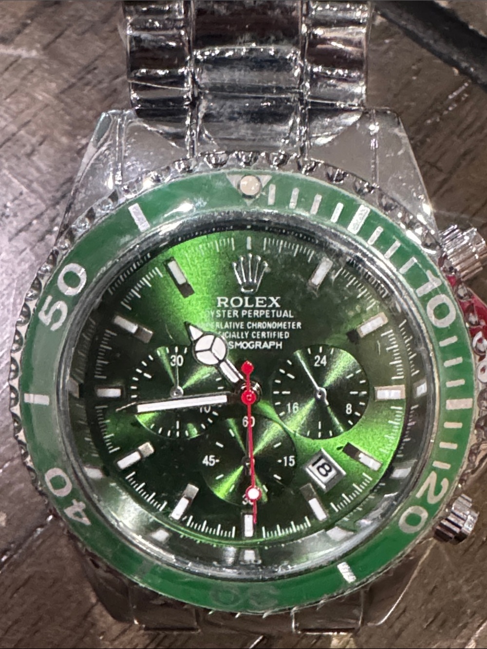 Source Unknown Style Green Dial Chronograph Watch